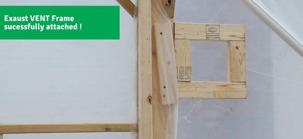 connecting the wooden from to the greenhouse DIY Greenhouse Ventilation System
