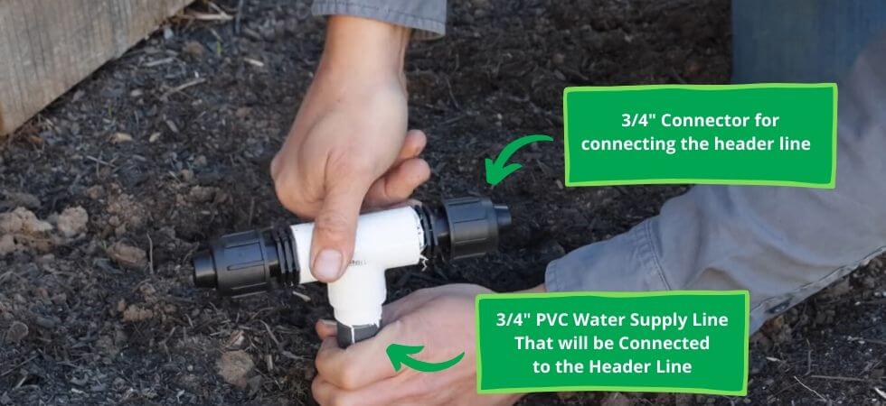 connector for connecting the main water outlet to the DIY Greenhouse drip Igrriation system