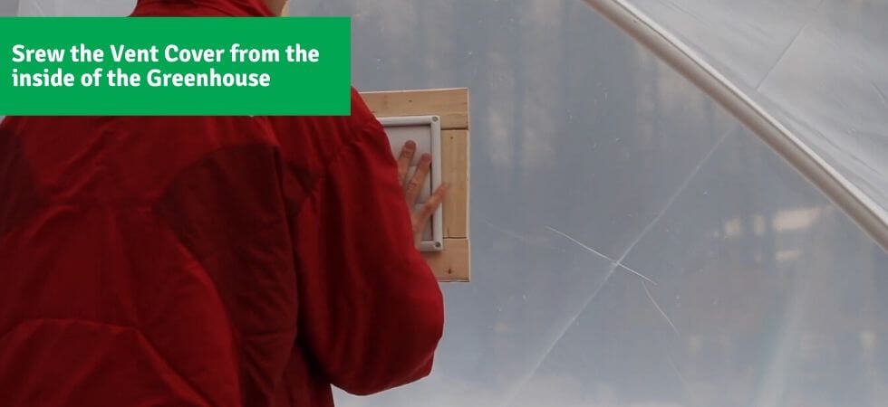 insiatlling the intake vent in the greenhouse for good air flow