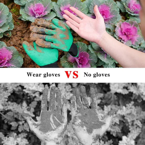 Dig with Ease Garden Claw Gloves with Built-In Digging Claws (3)